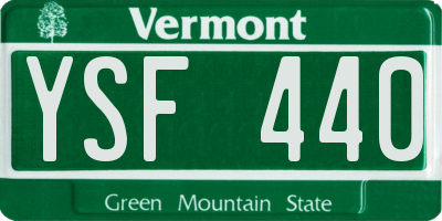 VT license plate YSF440