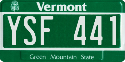 VT license plate YSF441