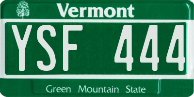 VT license plate YSF444