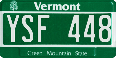 VT license plate YSF448