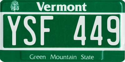 VT license plate YSF449
