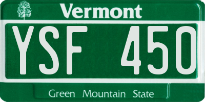 VT license plate YSF450