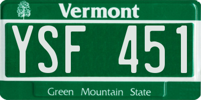VT license plate YSF451