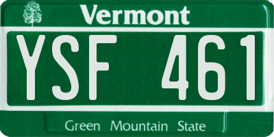 VT license plate YSF461