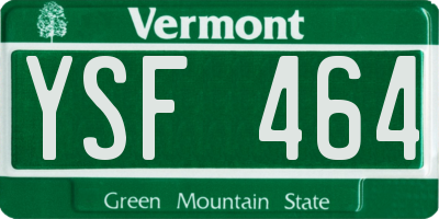 VT license plate YSF464