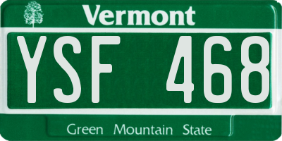 VT license plate YSF468