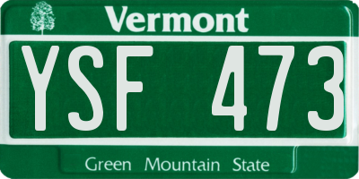 VT license plate YSF473
