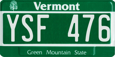 VT license plate YSF476