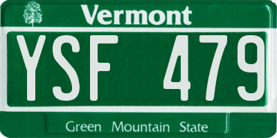 VT license plate YSF479