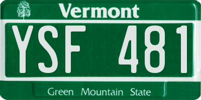 VT license plate YSF481