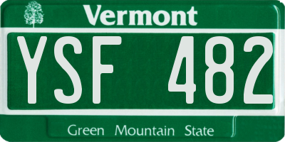 VT license plate YSF482