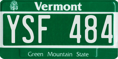 VT license plate YSF484