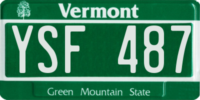 VT license plate YSF487