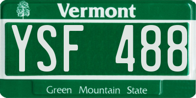 VT license plate YSF488