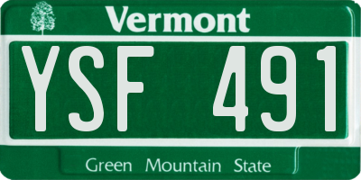 VT license plate YSF491