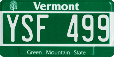 VT license plate YSF499