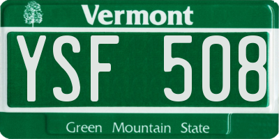 VT license plate YSF508