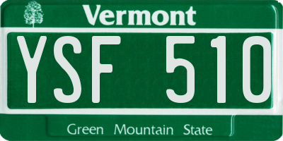 VT license plate YSF510