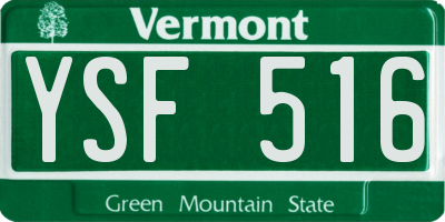 VT license plate YSF516