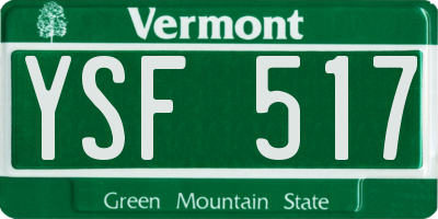 VT license plate YSF517