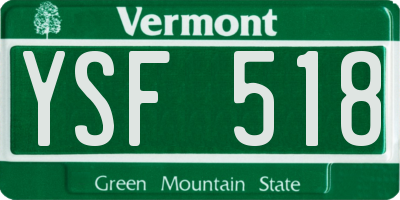 VT license plate YSF518