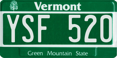 VT license plate YSF520