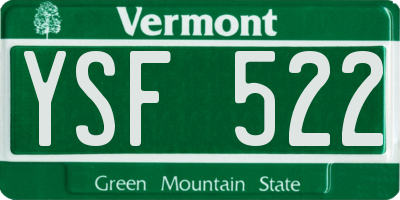 VT license plate YSF522