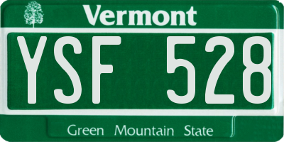 VT license plate YSF528