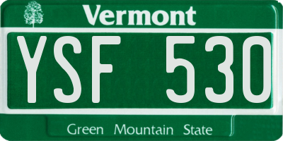 VT license plate YSF530