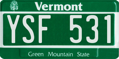 VT license plate YSF531