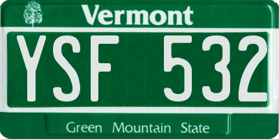 VT license plate YSF532
