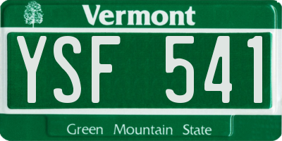 VT license plate YSF541