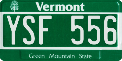 VT license plate YSF556