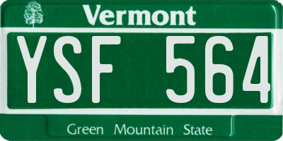 VT license plate YSF564