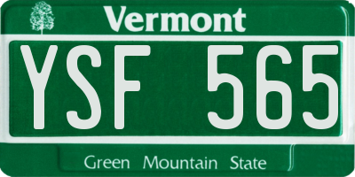 VT license plate YSF565