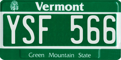 VT license plate YSF566