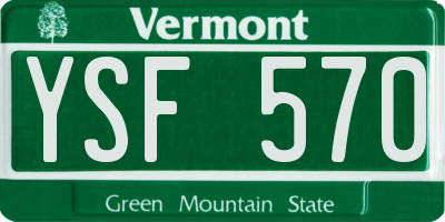 VT license plate YSF570