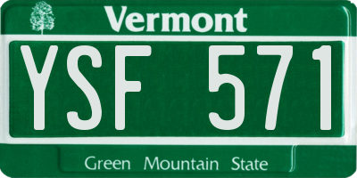 VT license plate YSF571