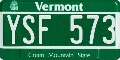 VT license plate YSF573