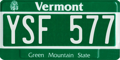 VT license plate YSF577