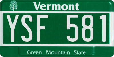 VT license plate YSF581