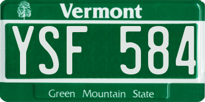 VT license plate YSF584