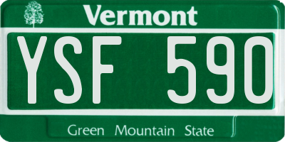 VT license plate YSF590