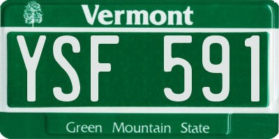 VT license plate YSF591