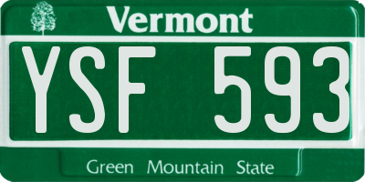 VT license plate YSF593
