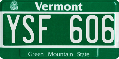 VT license plate YSF606