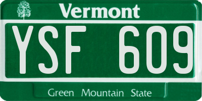 VT license plate YSF609