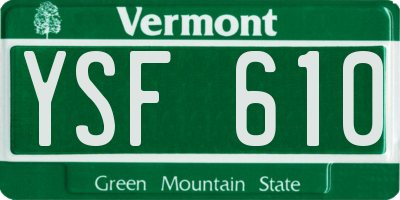 VT license plate YSF610