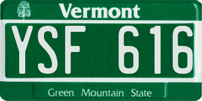 VT license plate YSF616