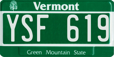 VT license plate YSF619